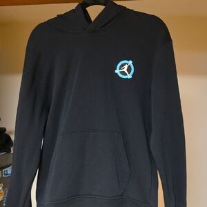 Jordan Black Hoodie with Light Blue Jumpman Emblem